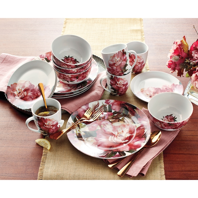 16-piece Large Floral Dinnerware Set, , large