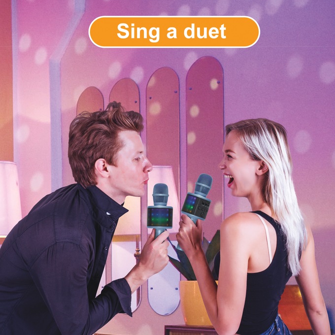 Wireless Karaoke Microphone, Blue, large