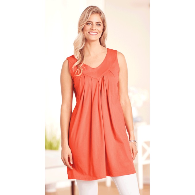 V-Neck Tunic Tank - Solid, , large
