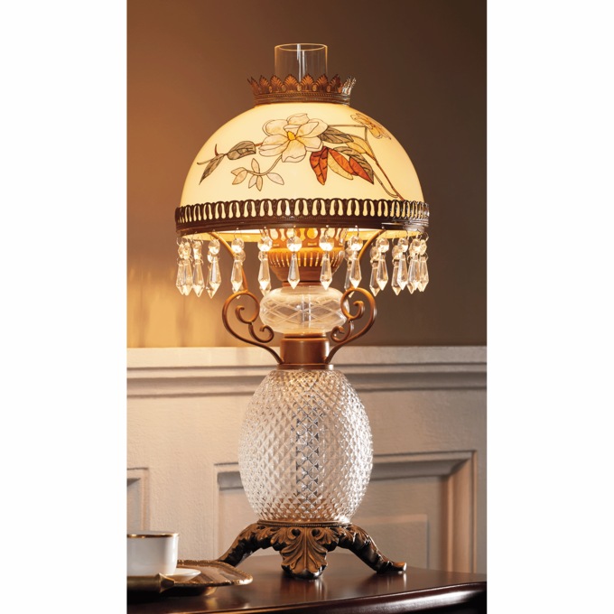 Magnolia Crystal Hurricane Lamp