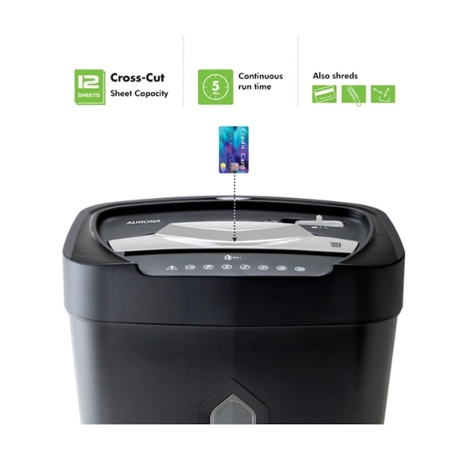 Aurora 12-Sheet Anti-Jam Crosscut Shredder, , large