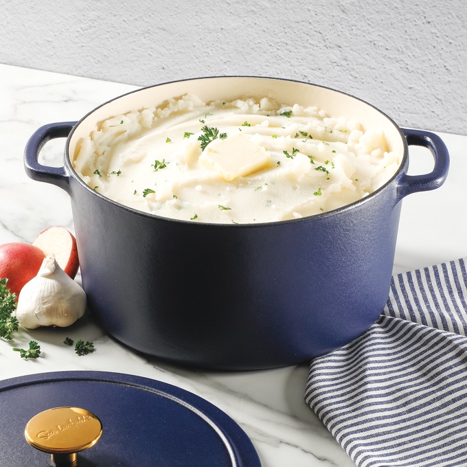 Sur La Table Millau 5.5-qt. Enameled Cast Iron Dutch Oven with Lid, Matte Marine, large