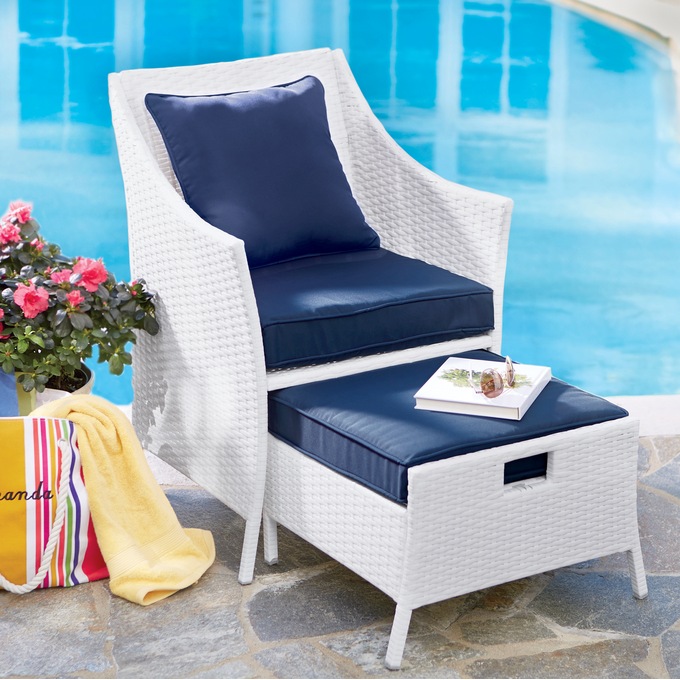 Forever Wicker Chair And Ottoman Montgomery Ward