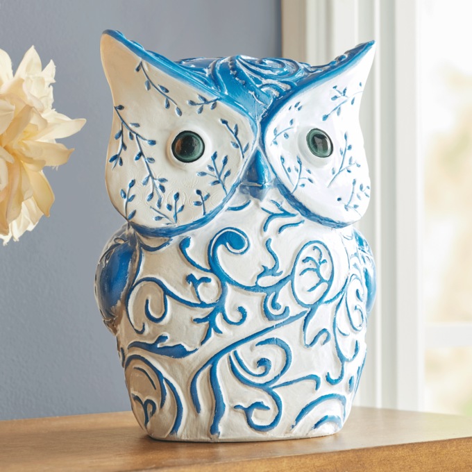 Chinoiserie Owl Figurine, , large