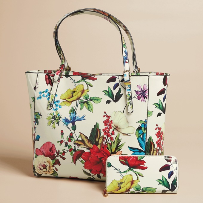 2-Piece Floral Handbag Set, , large