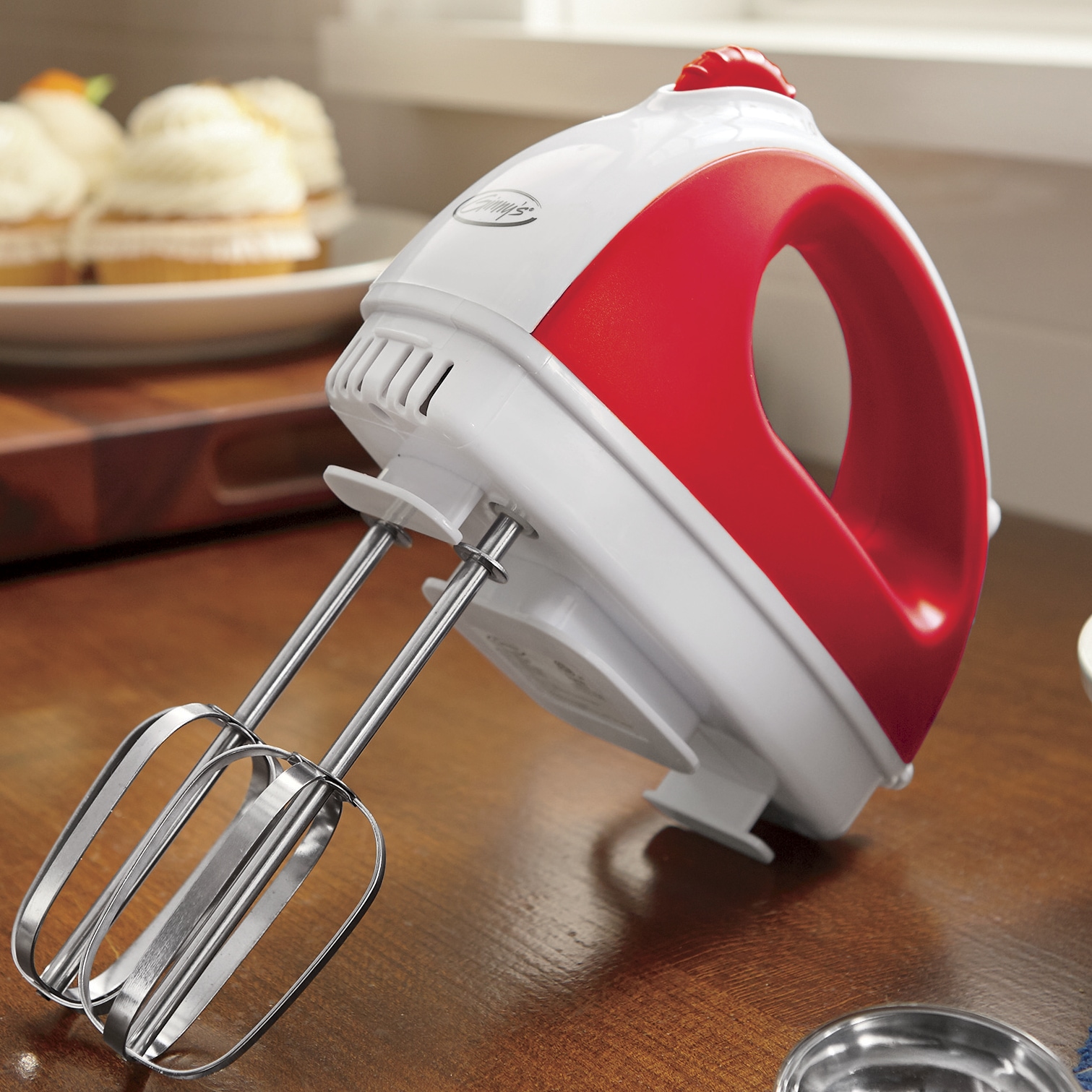Ginny's Brand 5-Speed Hand Mixer with Storage Case for Cord and Attachments, , large