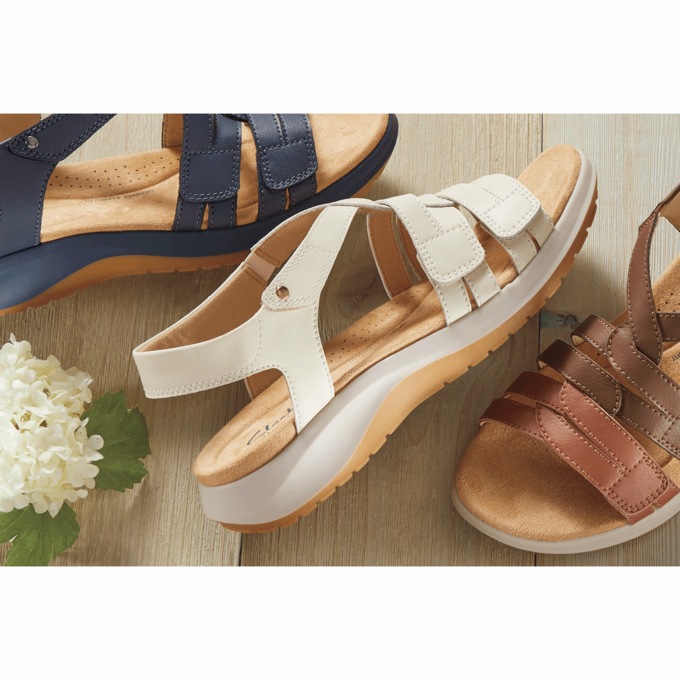 Clarks Leather Maelynn Paige Sandal with Adjustable Fit, , large