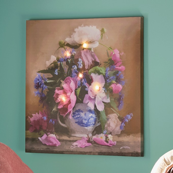Lit Vintage Floral Wall Art, , large