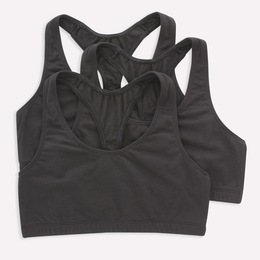 Hanes 3-Pack Racerback Sports Bralettes with 4-Way Stretch and T-Back, , large