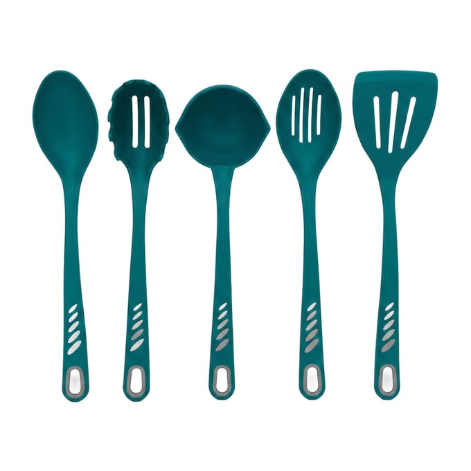 25-Piece Cutlery and Utensil Set, Teal, large