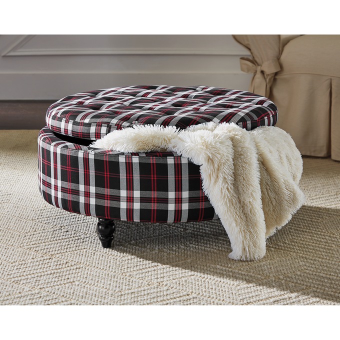 Plaid ottoman store