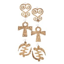 African Symbol Earrings, , large