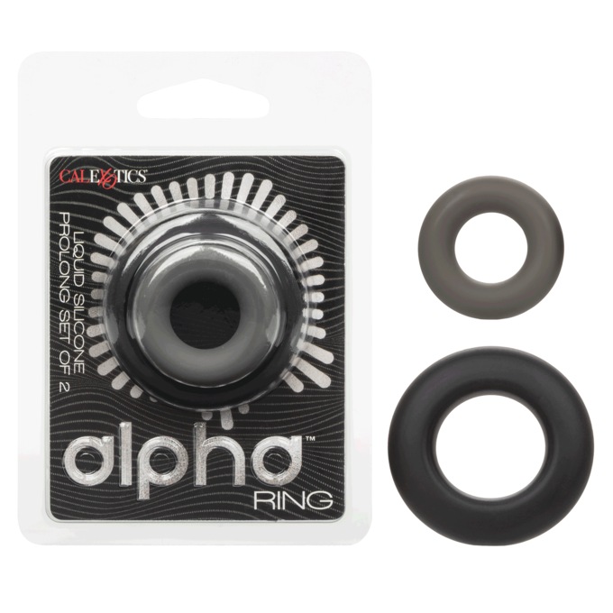 Alpha Ring: Liquid Silicone Prolong Set of 2 by Calexotics, , large