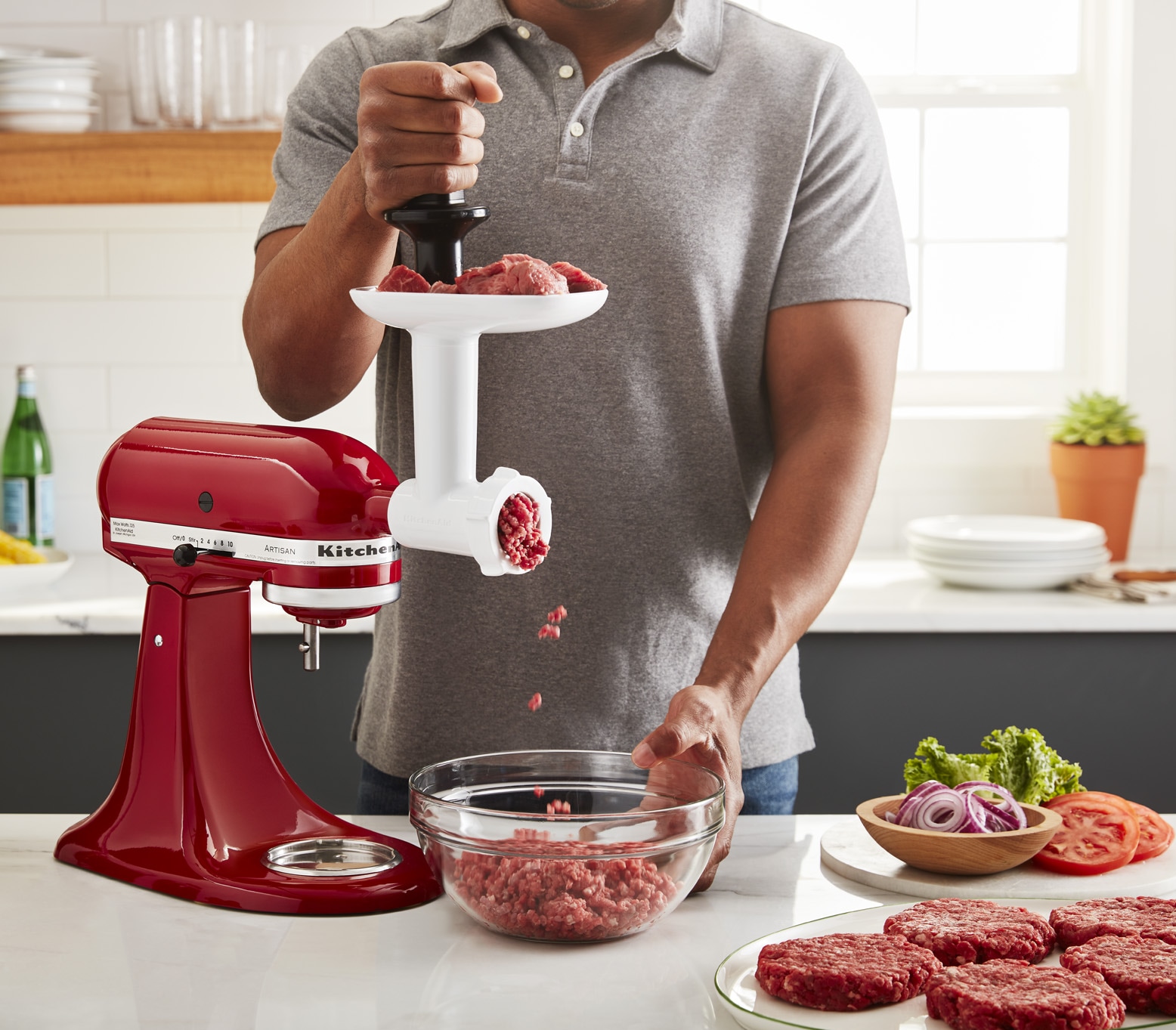 mixing sausage with kitchenaid