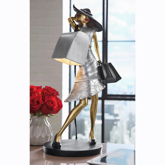Shopping Lady Table Lamp, , large