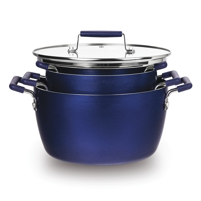 Granitestone Diamond 6-Piece Nesting Pot Set, Blue, large