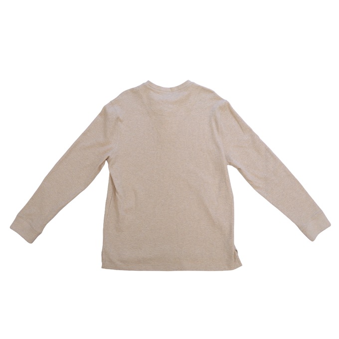 Men's Thermal Cotton-Blend Henley, Oatmeal Heather, large