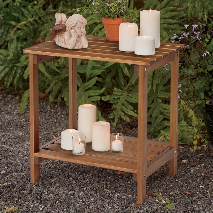 Slatted Accent Table, , large