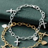 Heart/Cross Cubic Zirconia Bracelet, , large