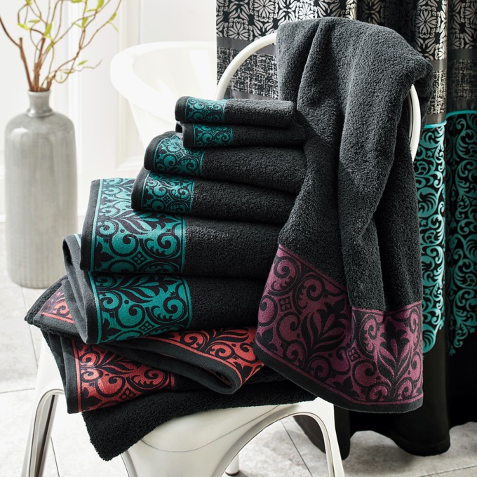 6-Piece Color Connection Damask Towel Set, , large