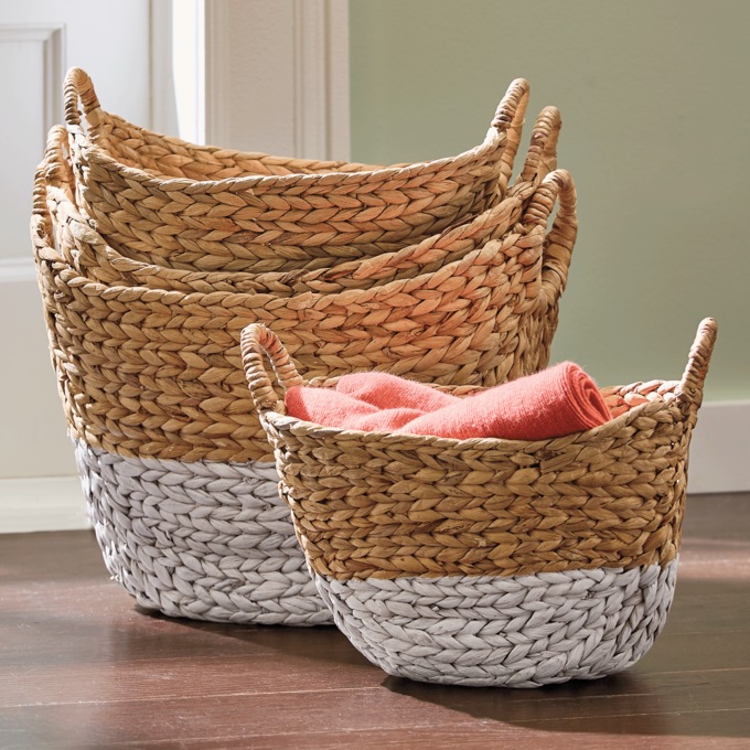 Set of 4 Woven Sabrine Baskets, , large