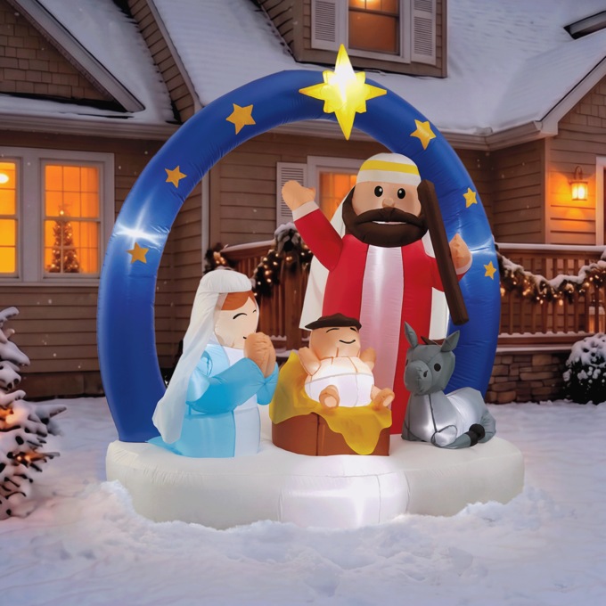 Nativity Lit Inflatable, Multi, large