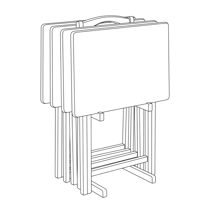 Louis 5-Piece Tray Table Set, , large