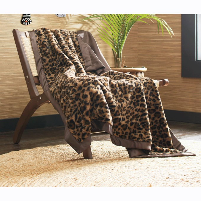 Faux-Fur Leopard Throw, , large