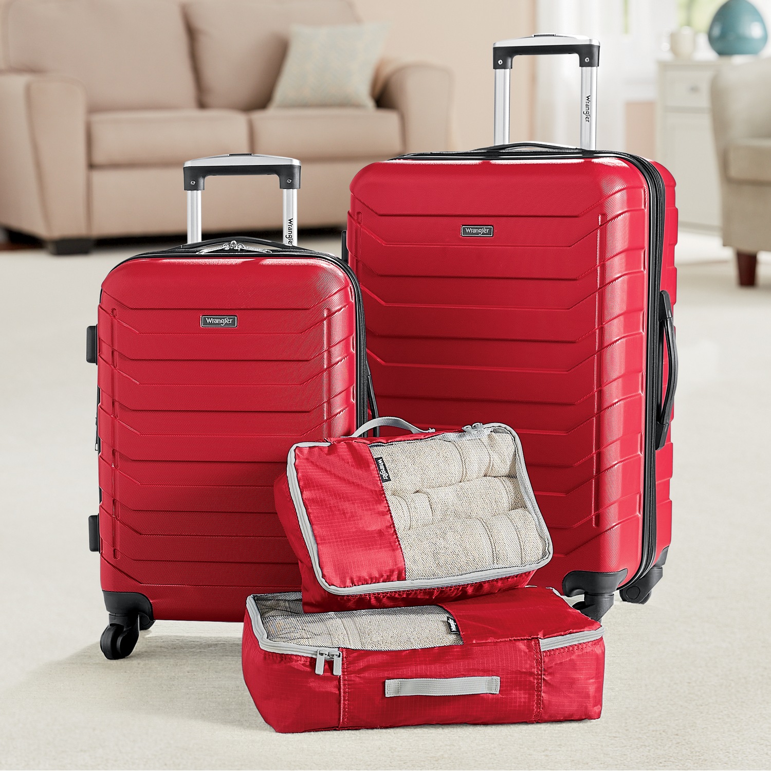 Wrangler 4Piece Luggage & Packing Cubes Set Montgomery Ward