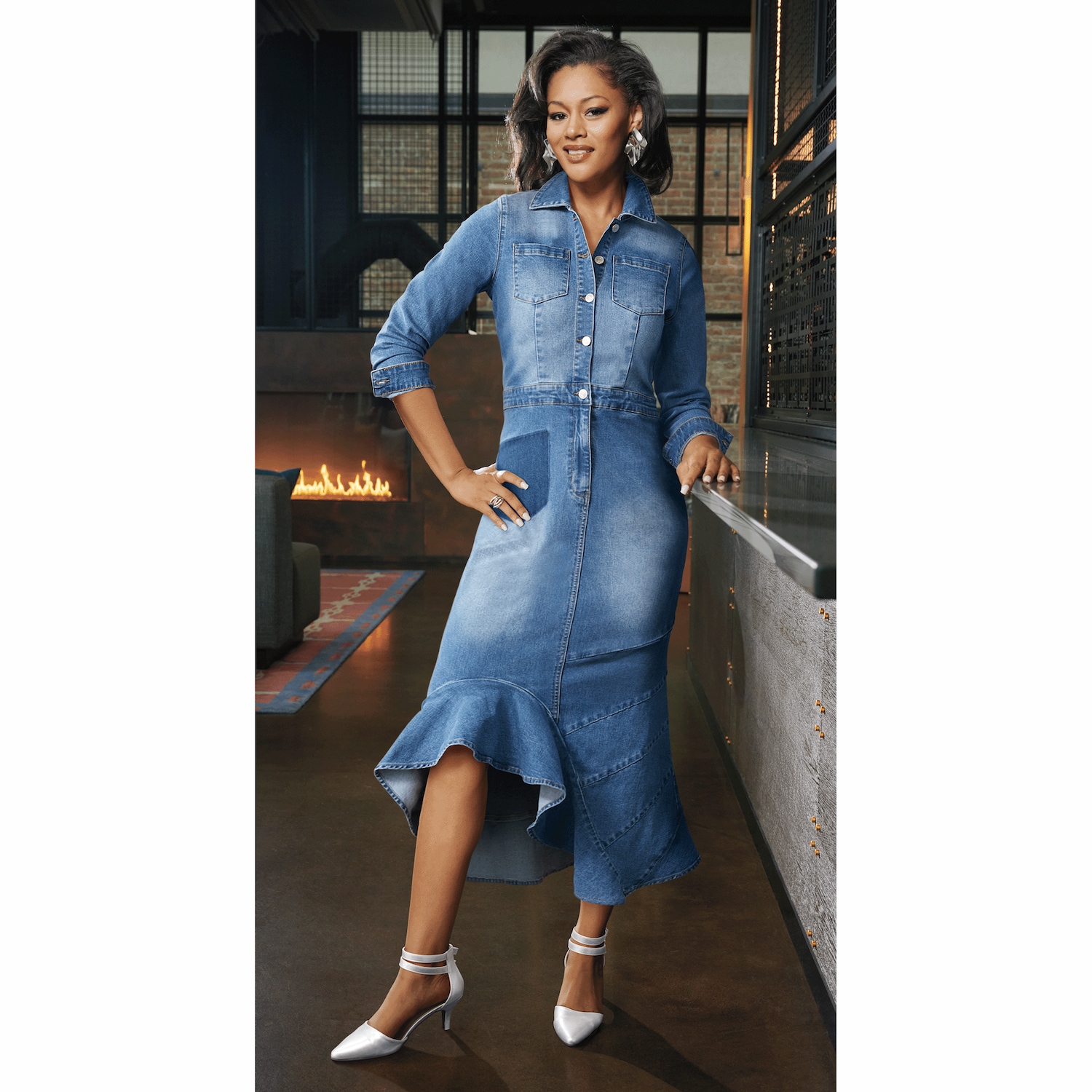 Vashie Denim Sheath Dress | Montgomery Ward
