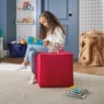 Kids&rsquo; Cube Pouf, Red, large
