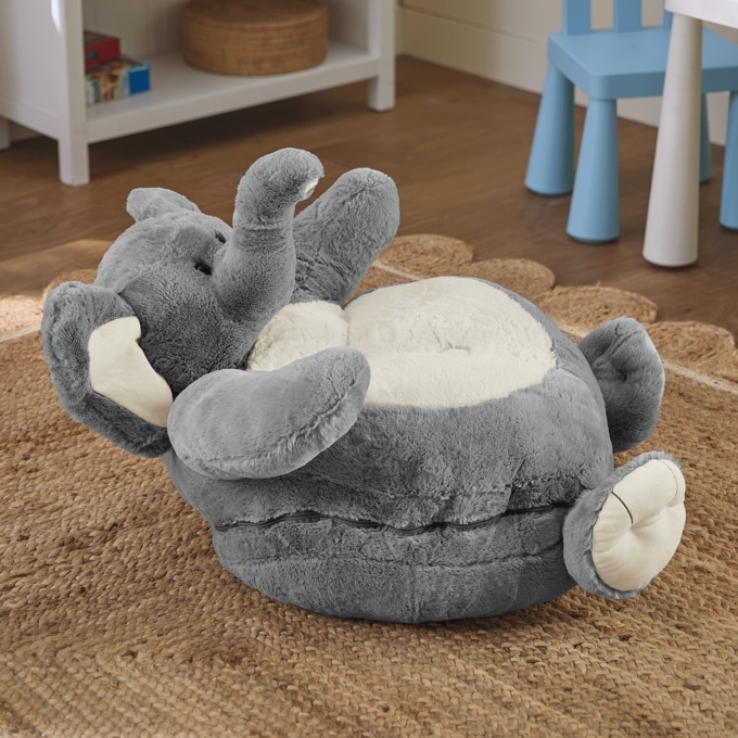 Animated Elephant Chair, Gray, large