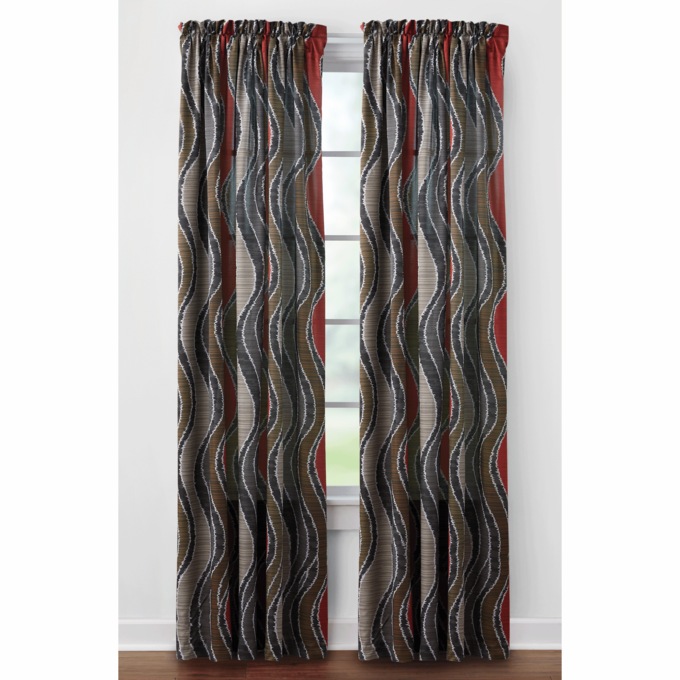 Wave Room-Darkening Panels, Brick, large