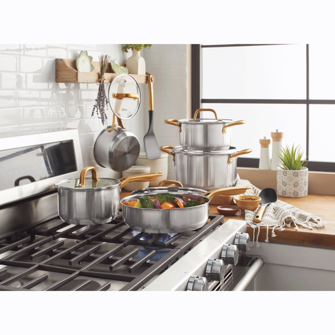 Oster Davinelle 12-Piece Stainless Steel Cookware Set, , large
