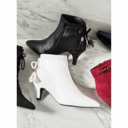 Tassel Trim Bootie for Women with 2.5&quot; Heel and Memory Foam, , large