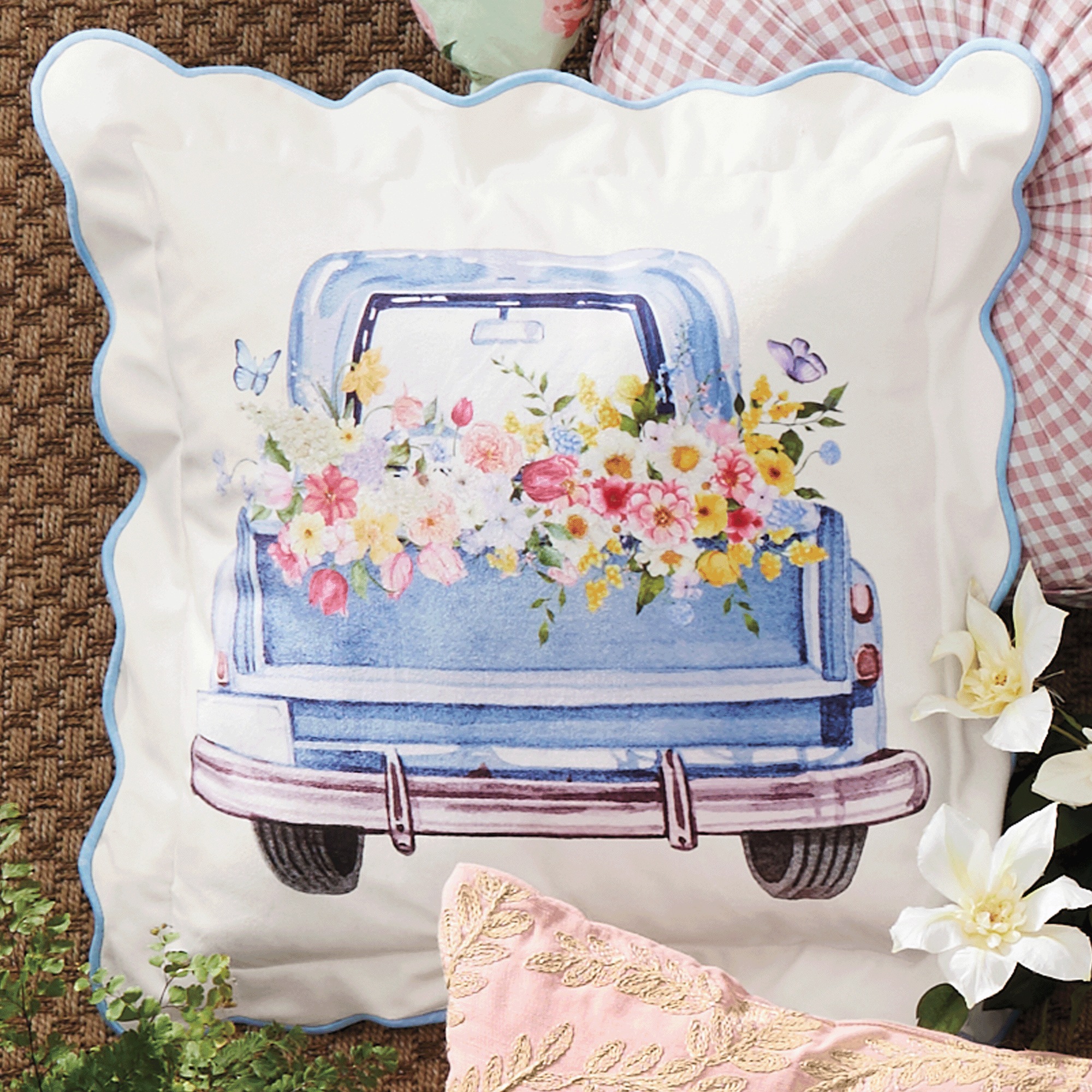 Flower Truck Pillow, , large