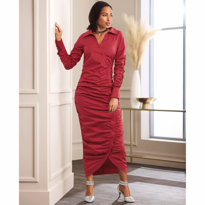 Richelle Asymmetrical Button Shirt Dress, , large