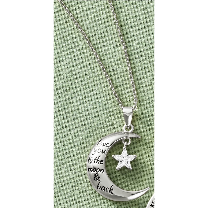 Cubic Zirconia Star/Moon Moon & Back Pendant, , large