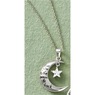 Cubic Zirconia Star/Moon Moon & Back Pendant, , large
