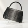 Rhinestone Ombr&eacute; Clutch, Black Silver, large