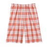 Plaid Knit Shorty PJs, Coral Splash, large