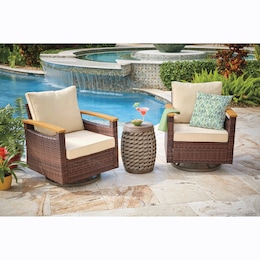 Set of 2 Caro Wicker Swivel Chairs, , large