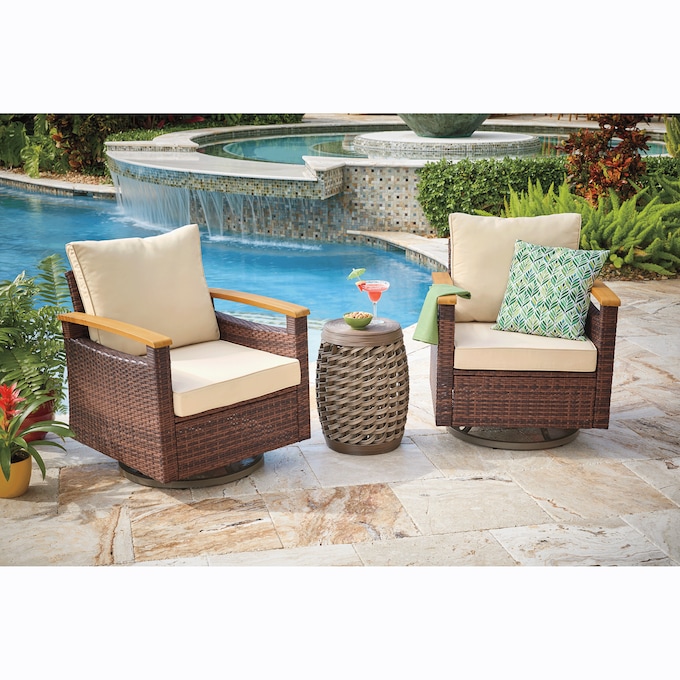Set of 2 Caro Wicker Swivel Chairs, , large