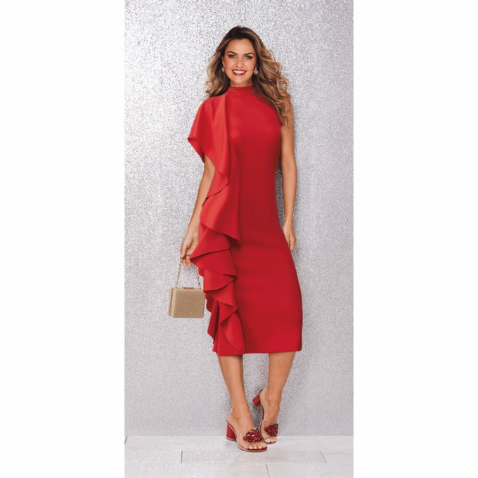 Sloane One Shoulder Sheath Dress, , large