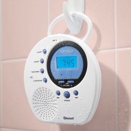 JENSEN Shower Clock Radio with Bluetooth Speaker , , large