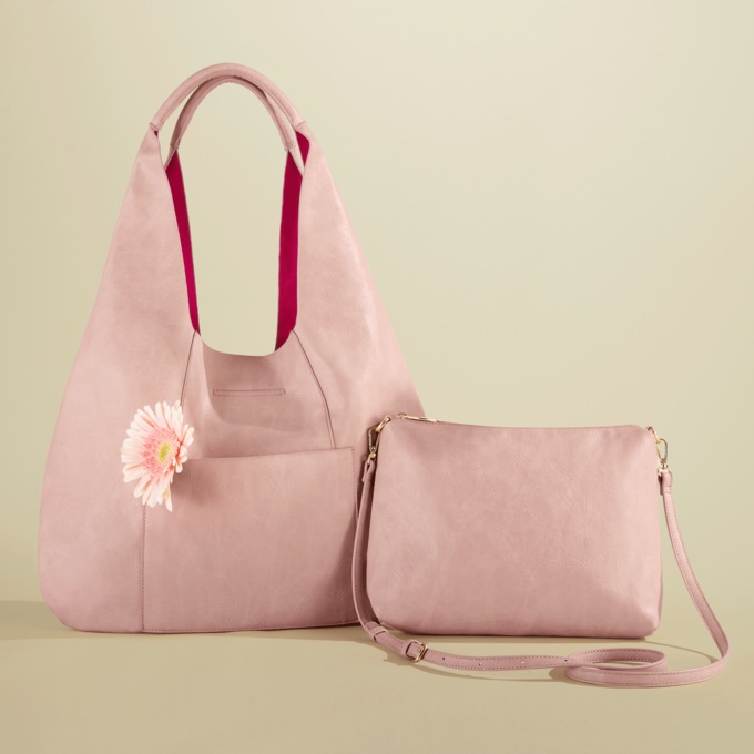 2-In-1 Oversized Tote, Blush, large