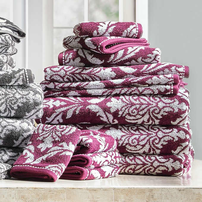 Serene Fleur De Lis 12-Piece Towel Set, , large