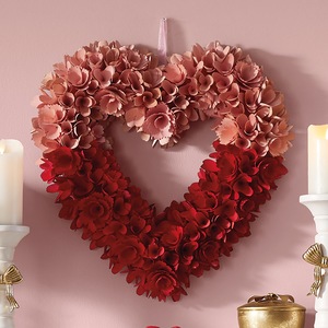 Wood-Curl Heart Wreath, , large