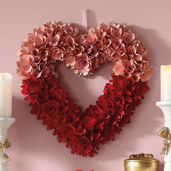 Wood-Curl Heart Wreath, , large