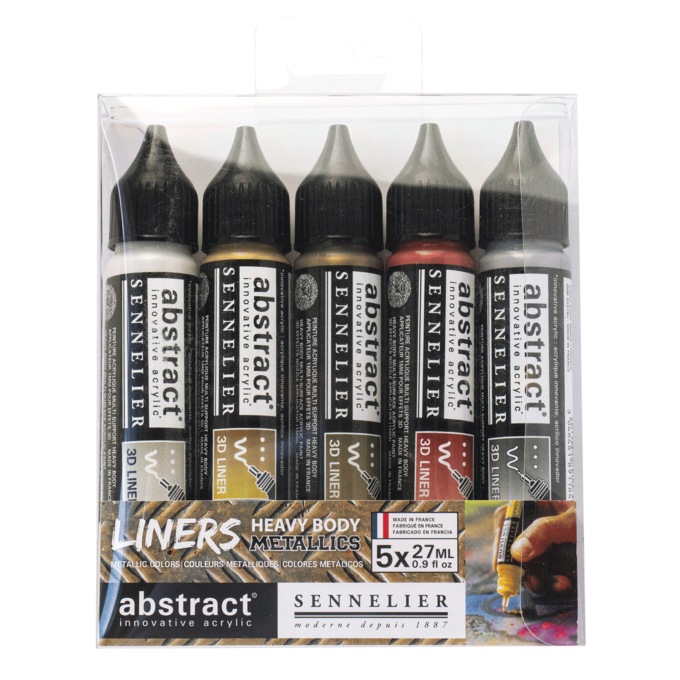 Sennelier Abstract Metallic 5-Color Liner Set, , large